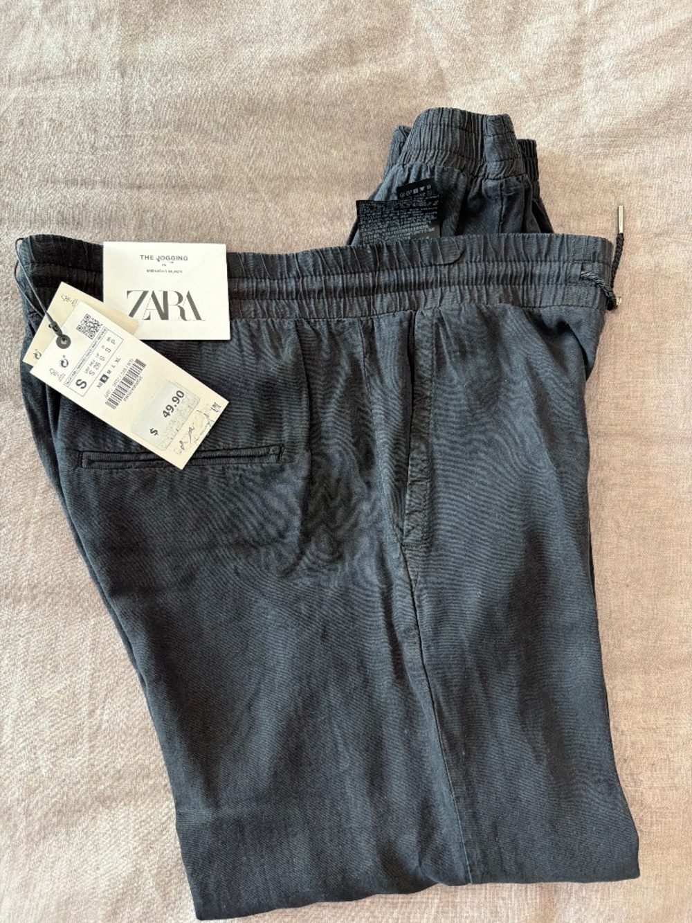 Zara The Jogging Satin Jogger Pants Sze S NWT